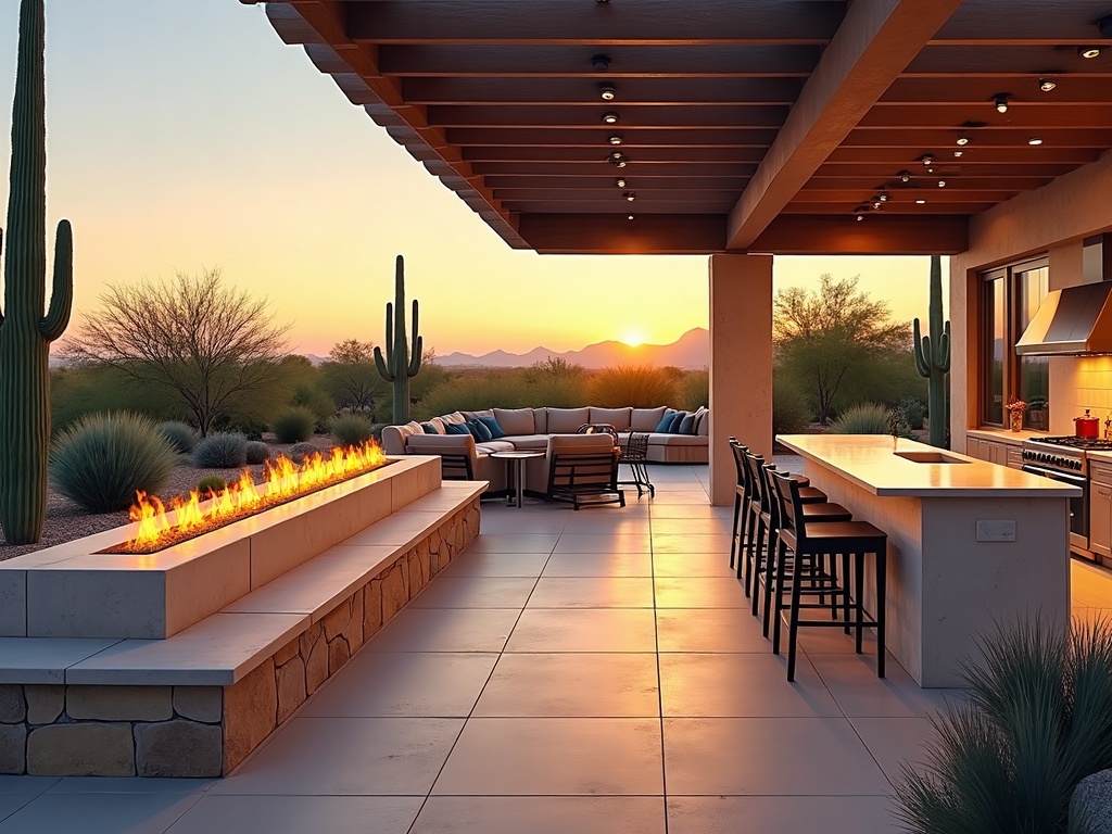 Bright luxury kitchen remodel interior showing the result of choosing remodeling vs buying a new luxury home, with custom cabinetry and mountain views in Paradise Valley