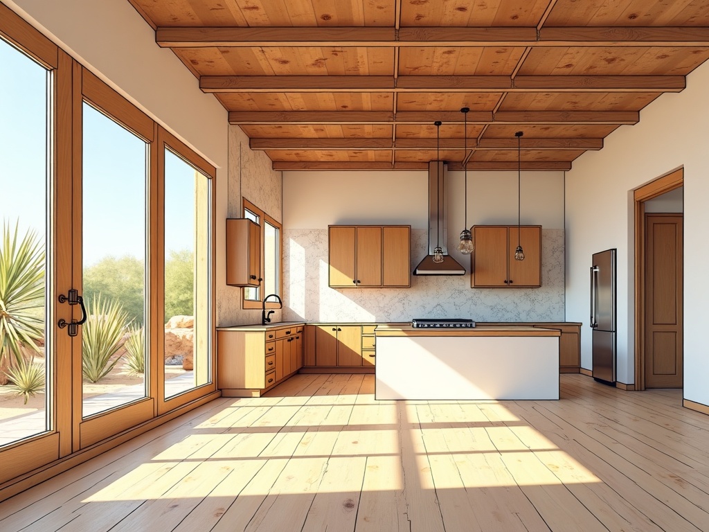 a luxury home renovation in progress showing luxury home improvement planning guide details inside a Paradise Valley desert estate with stone walls and natural light