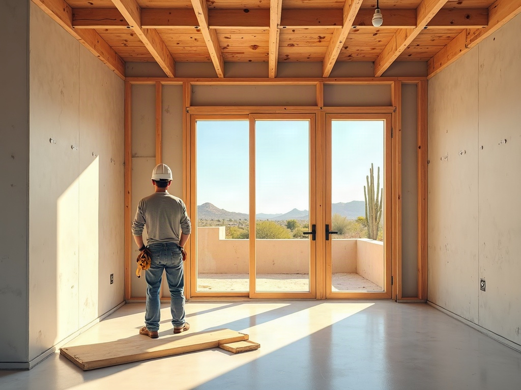 From Forgotten Bonus Room to Five-Star Retreat: Your Luxury Conversion Upgrade Checklist A finished bonus room conversion luxury featuring custom oak built-ins, coffered ceiling detail, and desert mountain views through tall windows in a North Scottsdale estate